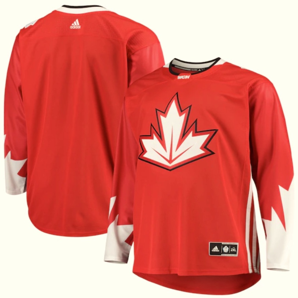 2016 World Cup of Hockey Adidas Red Jersey with Maple Leaf